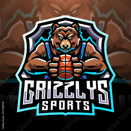 Grizzlys esport mascot logo design