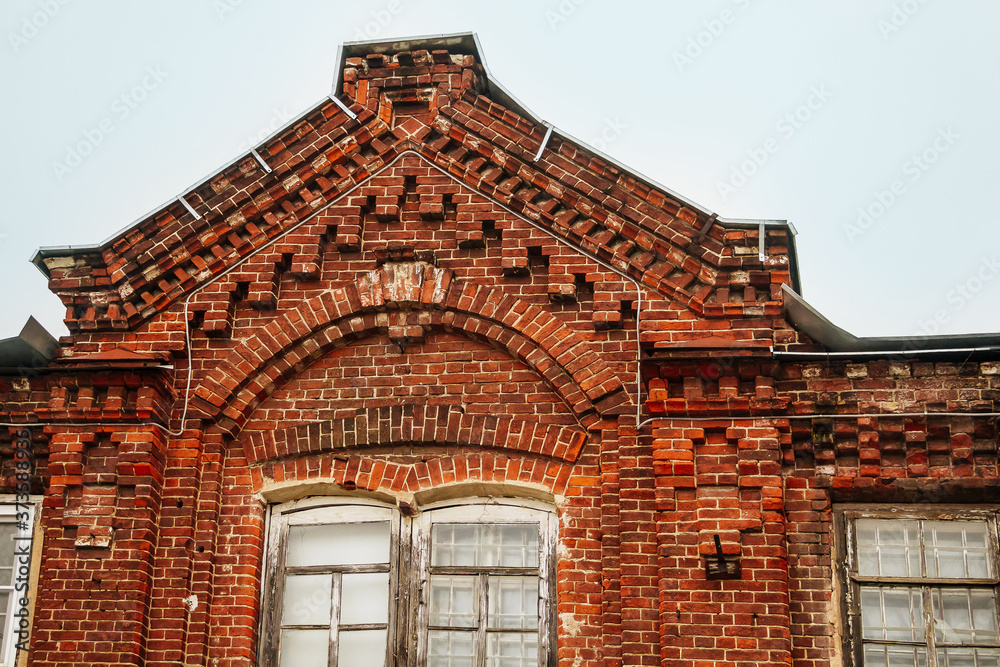 Roof of beautiful old red brick building