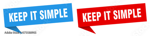 keep it simple banner sign. keep it simple speech bubble label set