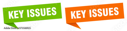 key issues banner sign. key issues speech bubble label set