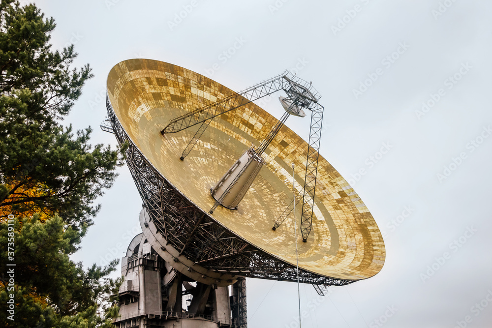 Radio telescope in an astronomical laboratory. Space exploration