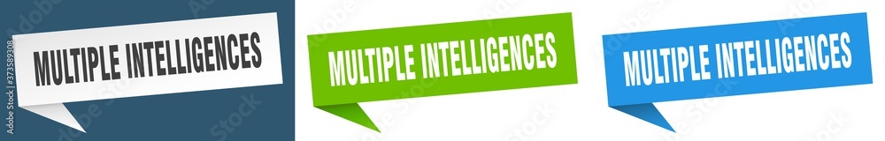 multiple intelligences banner sign. multiple intelligences speech bubble label set multiple intelligences banner sign. multiple intelligences speech bubble label set