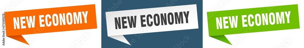 new economy banner sign. new economy speech bubble label set