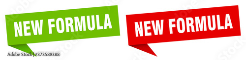 new formula banner sign. new formula speech bubble label set