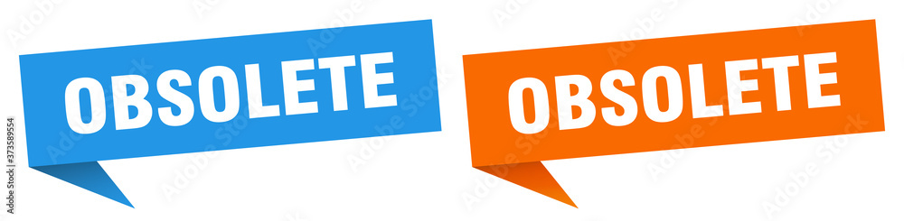 obsolete banner sign. obsolete speech bubble label set obsolete banner sign. obsolete speech bubble label set