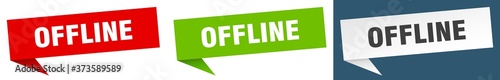 offline banner sign. offline speech bubble label set