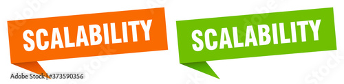 scalability banner sign. scalability speech bubble label set