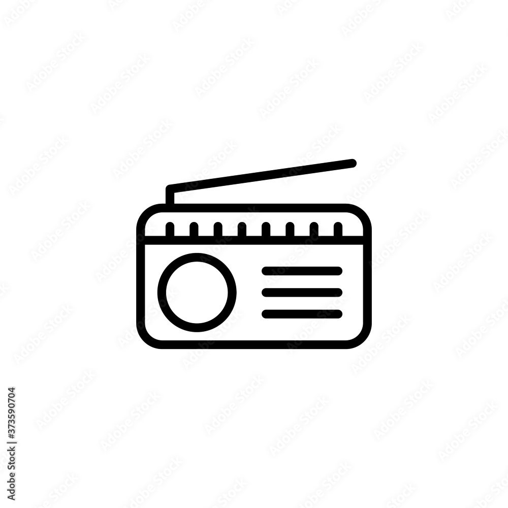 Radio Icon in black line style icon, style isolated on white background Radio Icon in black line style icon, style isolated on white background