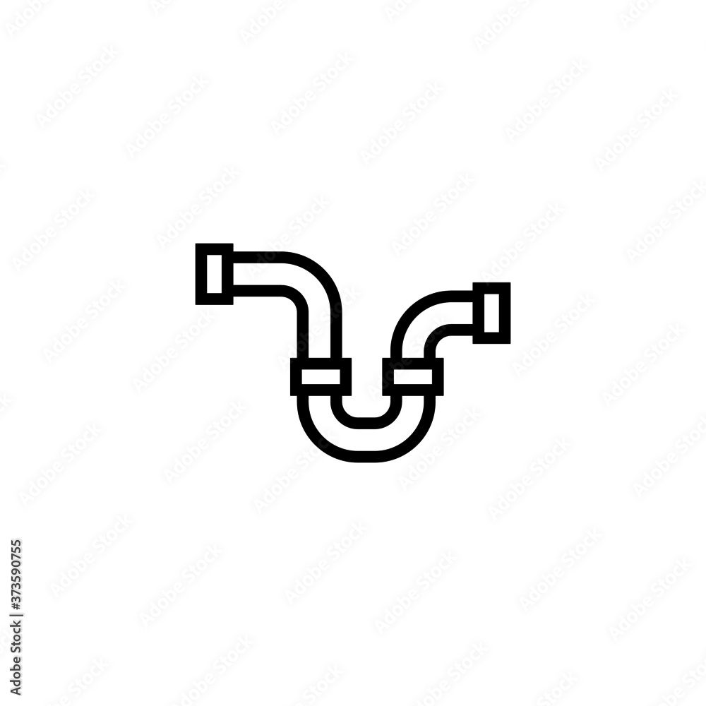water pipe, house waterways icon in black line style icon, style isolated on white background water pipe, house waterways icon in black line style icon, style isolated on white background