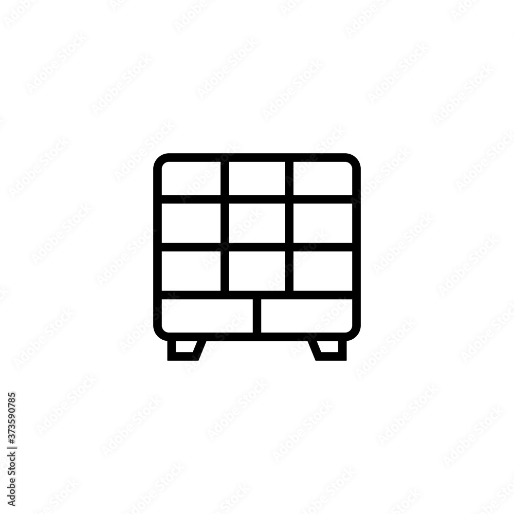 Cabinet icon in black line style icon, style isolated on white background Cabinet icon in black line style icon, style isolated on white background