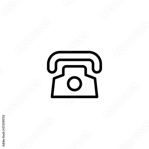 Telephone icon in black line style icon, style isolated on white background