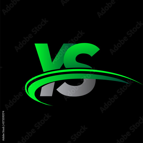 initial letter YS logotype company name colored green and black swoosh design. vector logo for business and company identity.