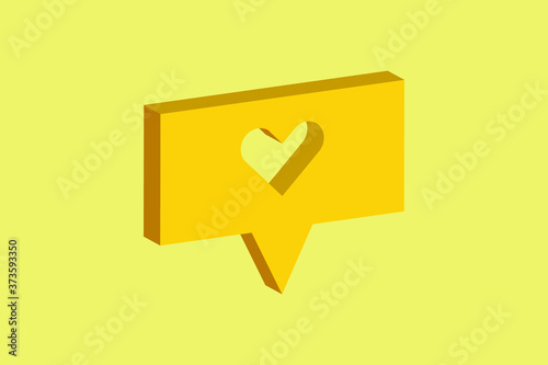 Free Download HEART with Speech bubble 3d isometric abstract. - GFXLoad