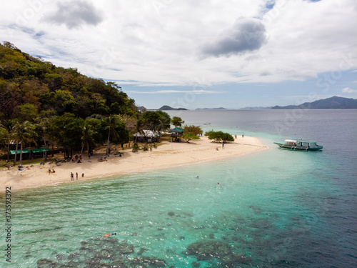 Aerial View of the beaches in Palawan, Coron, The Philippines