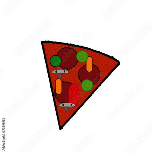 vector illustration of an pizza photo