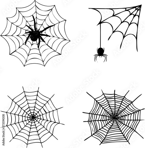 set cobweb and spider icons