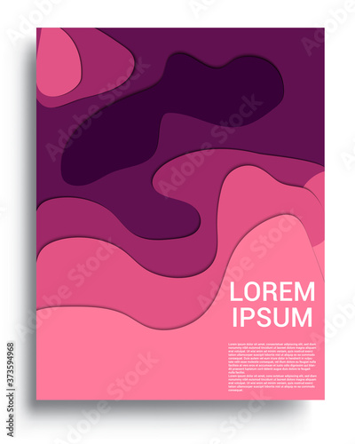 Vertical banners templates with 3D abstract, Modern abstract background and cover with paper cut style. Trendy carving art style. Vector design layout