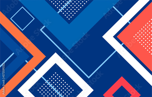 abstract geometric square shape blue,red,orange pattern background.illustration for your work.