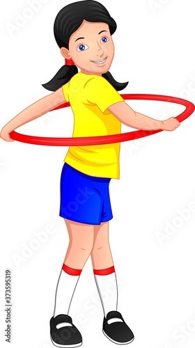 girl playing hula hoop