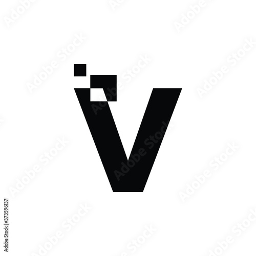 Initial Letter V with square shape monogram Logo
