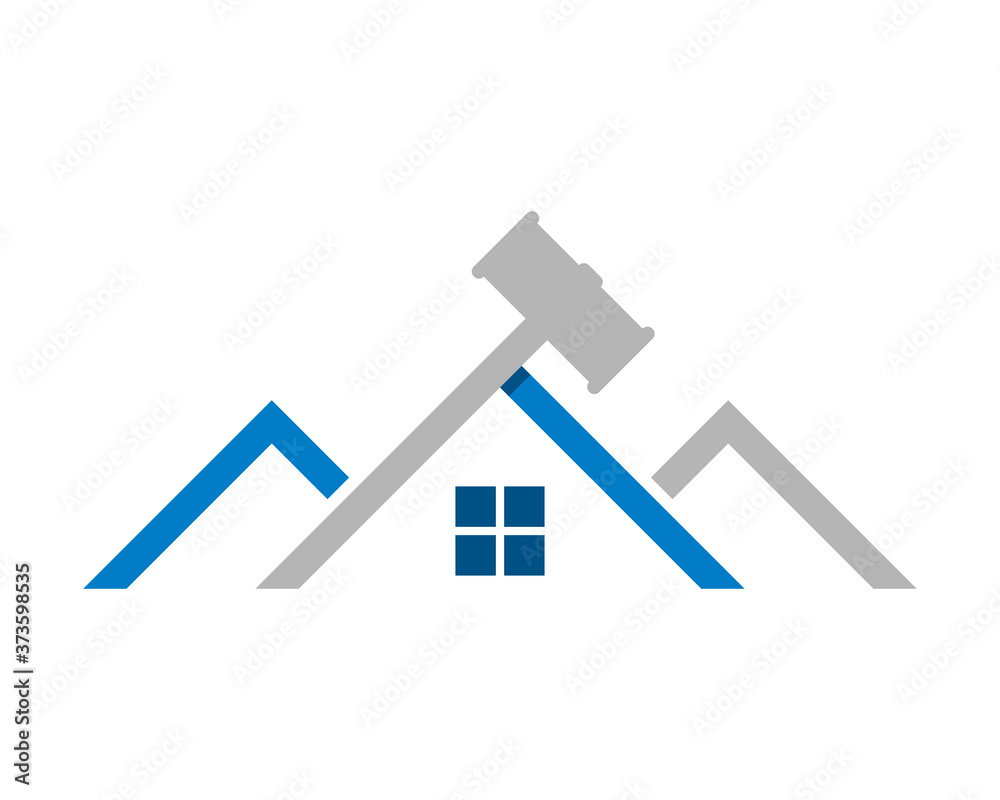 Combination hammer with house real estate Combination hammer with house real estate