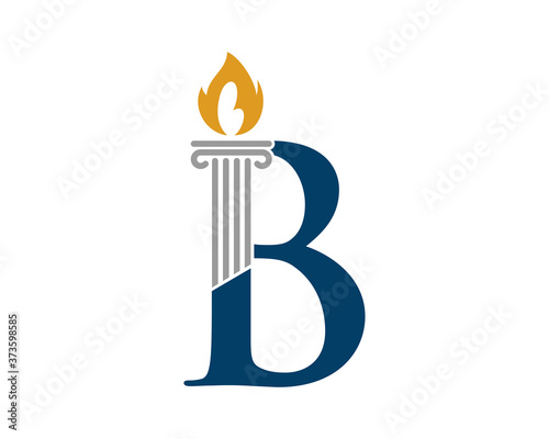 B letter with torch and pillar law firm