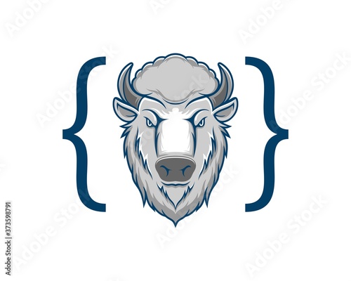 Luxury bison head with code