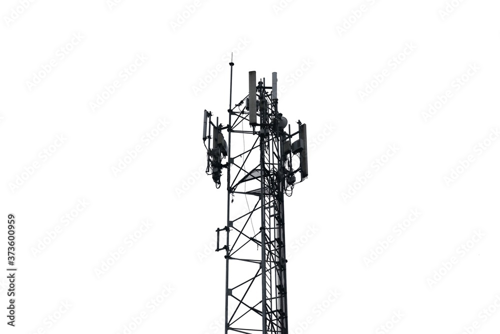 Telecommunication tower with a blue background Sky antenna Radio and satellite Communication technology. Telecommunications industry Mobile network or telecommunications 4g Telecommunication tower with a blue background Sky antenna Radio and satellite Communication technology. Telecommunications industry Mobile network or telecommunications 4g