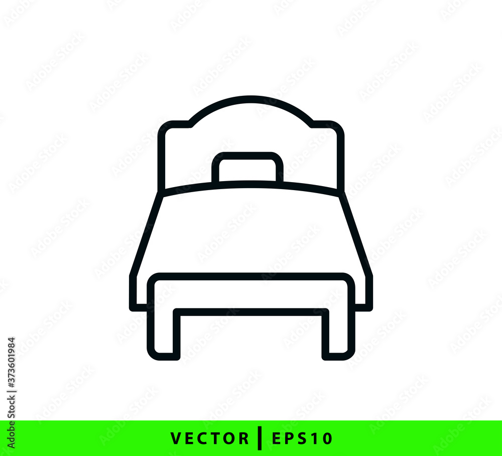 Bed icon vector flat style illustration Bed icon vector flat style illustration