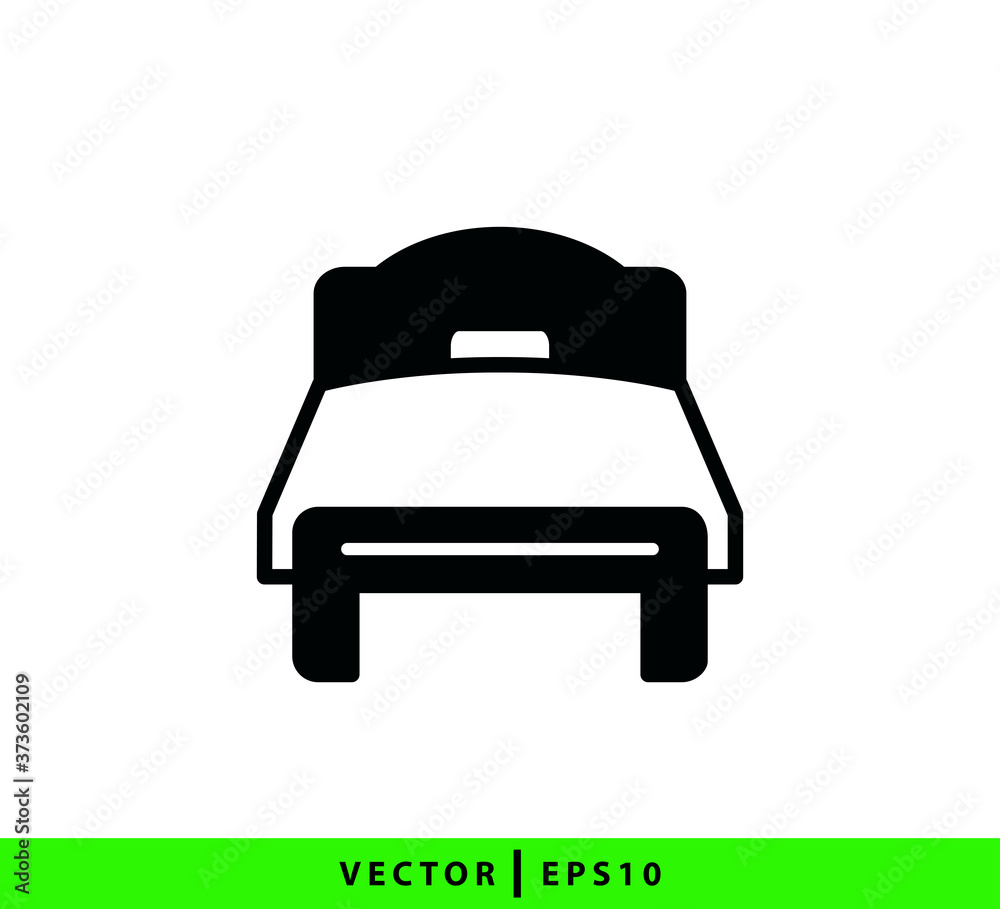 Bed icon vector flat style illustration Bed icon vector flat style illustration