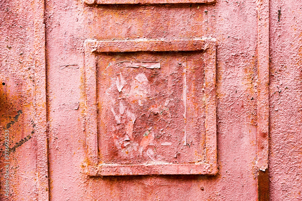 Creative bright metallic background. Flat background texture of dirty rusty metal. Bright rusty spots as the main background for a vintage scratched design