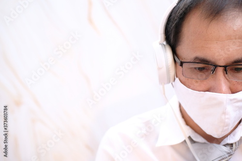 Businessman working a stressful situation on white background