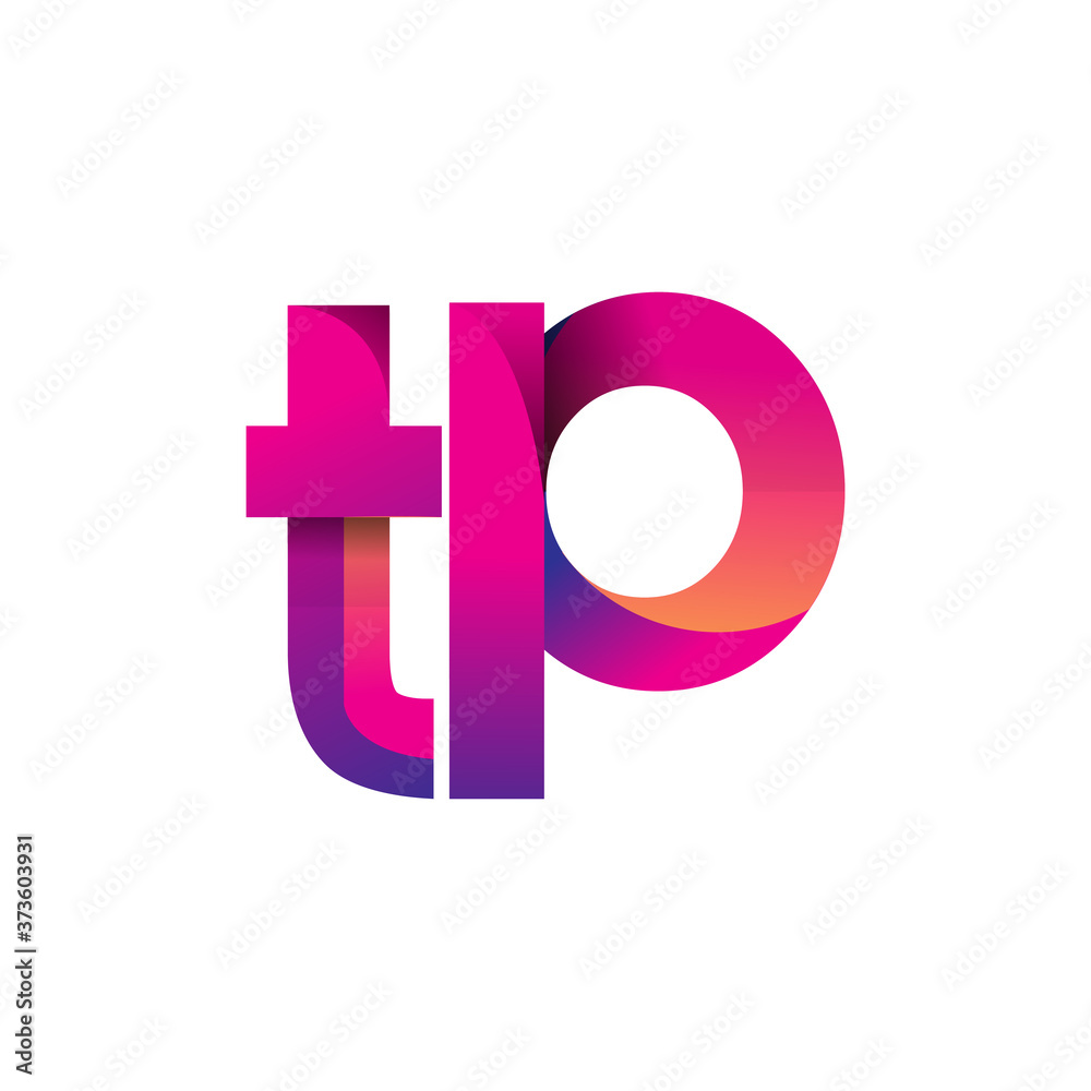 Initial Letter TP Logo Lowercase, magenta and orange, Modern and Simple Logo Design. - obrazy, fototapety, plakaty 