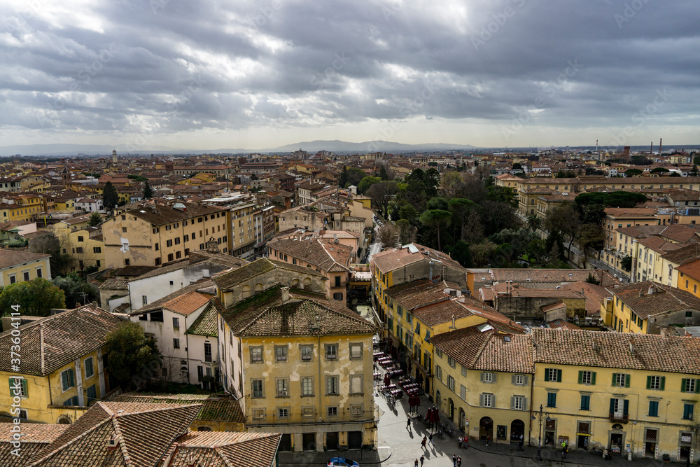 View from the tower of Pisa, Italy