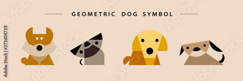 Origami dog symbols set