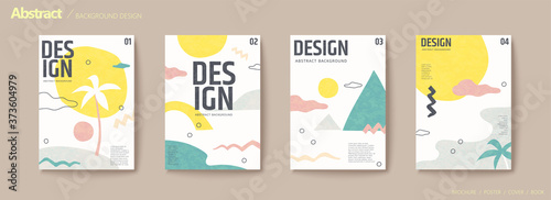 Resort island concept flyer set