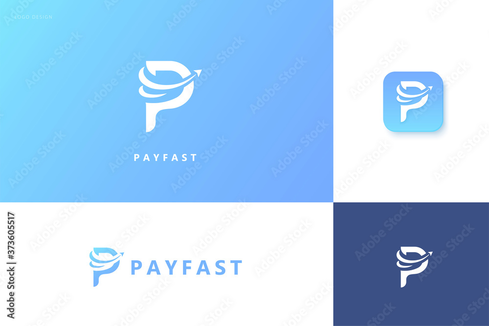 Fast pay logo set - obrazy, fototapety, plakaty 