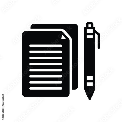 Black solid  icon for essay