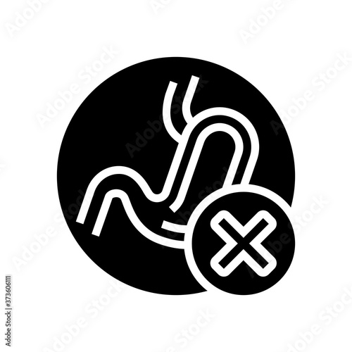 food indigestion stomach problem glyph icon vector. food indigestion stomach problem sign. isolated contour symbol black illustration