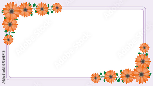 オレンジ色のオステオスペルマムのフレーム素材