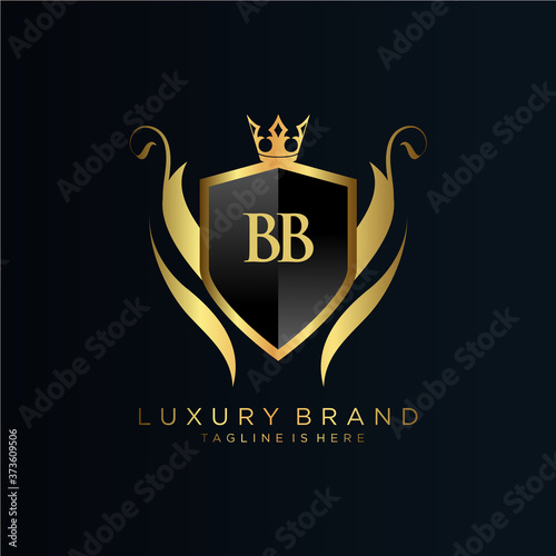 BB Letter Initial with Royal Template.elegant with crown logo vector, Creative Lettering Logo Vector Illustration.