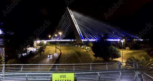 Drone video shows a sign saying 