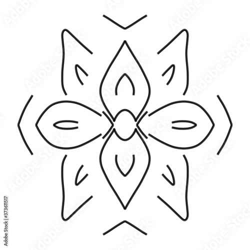 Circular pattern in form of mandala for Henna, Mehndi, tattoo, decoration. Decorative ornament in ethnic oriental style. Coloring book page.
