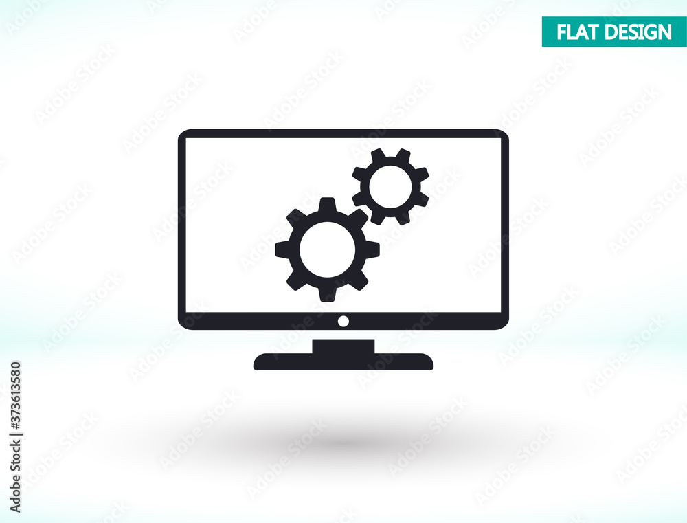 Service monitor vector icon , lorem ipsum Flat design Service monitor vector icon , lorem ipsum Flat design