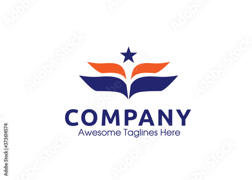 Free Download abstract Wings and star Logo design vector template - GFXLoad