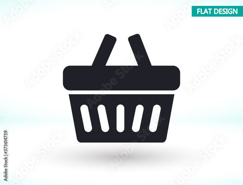 Basket vector icon , lorem ipsum Flat design