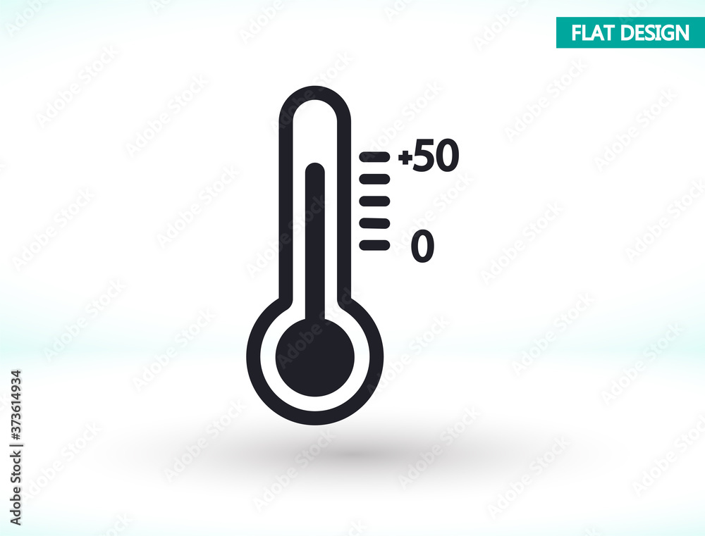 Thermometer vector icon , lorem ipsum Flat design