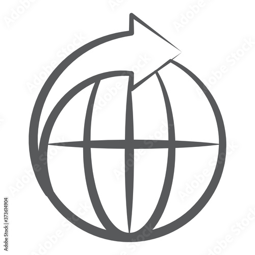 
Around the world vector style, global consumption line icon 
