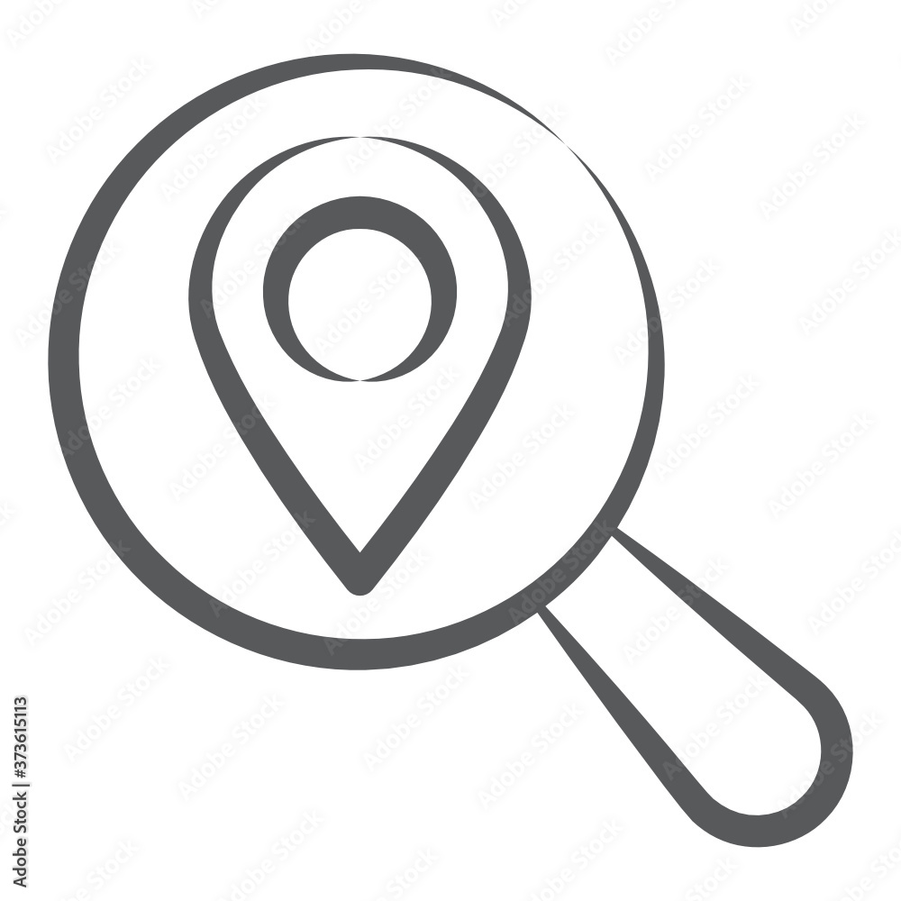 Location finding, location pointer under magnifier in editable style
Location finding, location pointer under magnifier in editable style