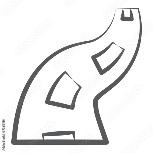 An icon style of motorway, highway linear vector 